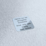 Sliding door warning sticker
