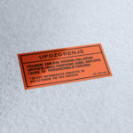 Tire change Warning sticker TAS Sarajevo