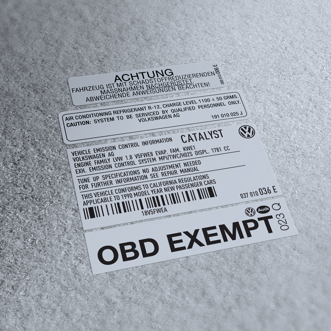 G60_SILVER VW Golf MK2 G60 Instructional Sticker set - Image 1