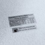 Tyre inflation pressure and gas type Sticker set