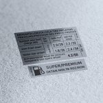 VW Golf MK2 Tyre pressure and fuel sticker set