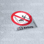 Child seat airbag sticker