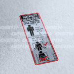 Audi TT Rear seat warning sticker
