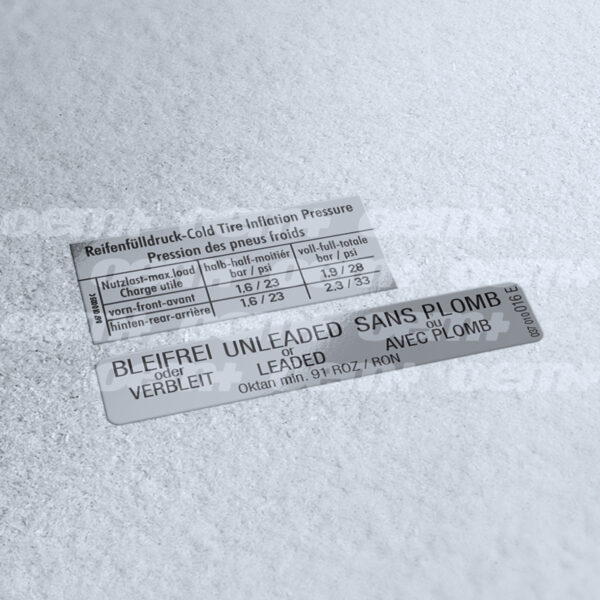 Polo 86c Tire pressure and fuel stickers